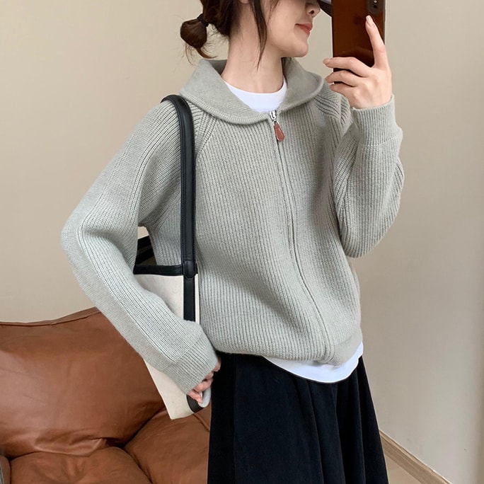 New Autumn And Winter Sweater Jacket In Grey One Size Fits All