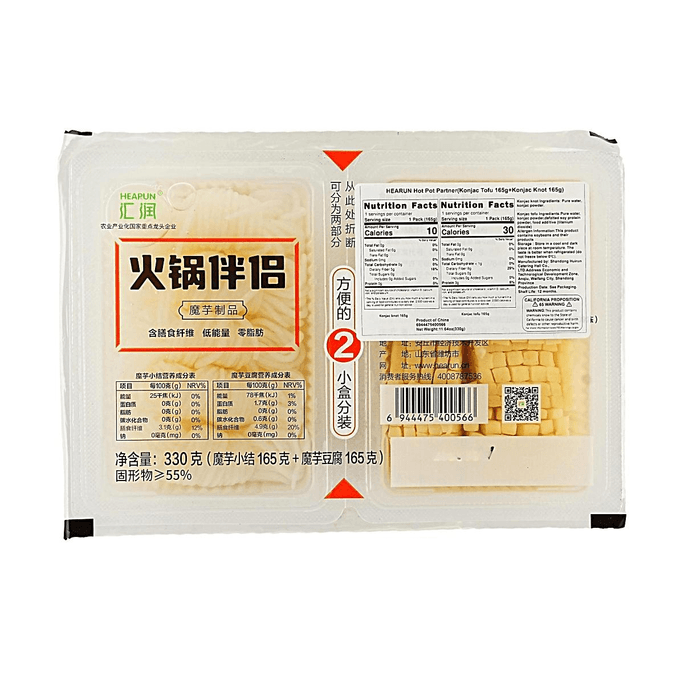 Hot Pot Partner, 11.6 oz 【Konjac Tofu 5.8 oz & Konjac Knot 5.8 oz】【Zero Fat, Low Calorie】