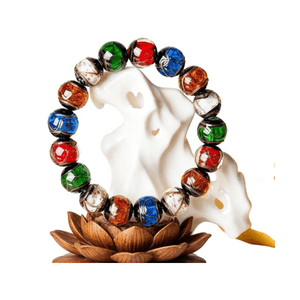 【Authentic Consecrated】Incense Ash Glass Bead Bracelet #Multicolor【Blessing & Fortune】Yonghe Temple Bracelet【Health Safety Lucky】Multicolored Charm Bead Bracelet Gift Box Packaging 12mm 17 Beads