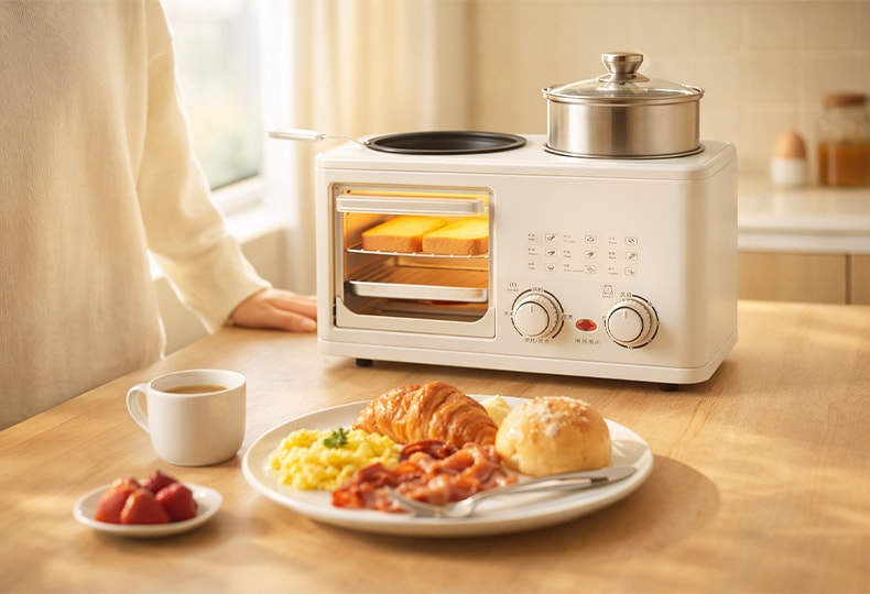 元谷 懶人早餐神器 四合一多功能早餐機 多士爐煎蛋一體