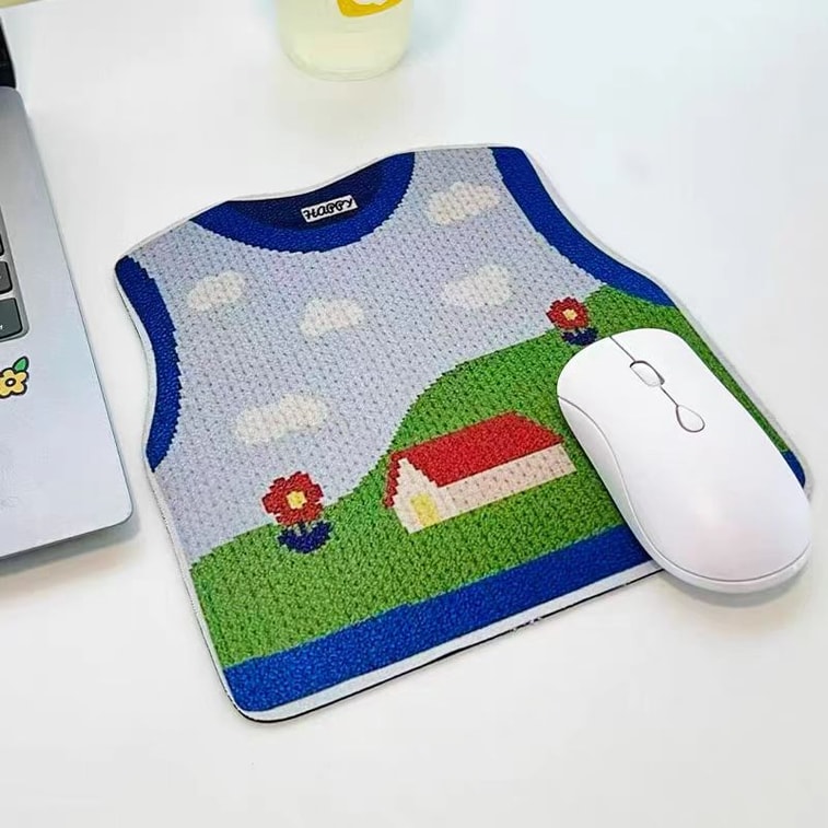 Cute Knit Print Mouse Pad 1 Piece  Personalized Small Portable Office Dorm Computer Mouse Pad 3