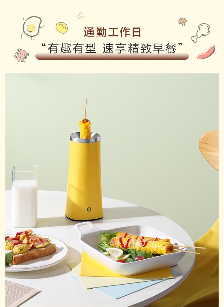 【中国直邮】 力好佳 鸡蛋杯蛋卷机多功能早餐机煎蛋器家用蛋包肠脆皮机 1 把