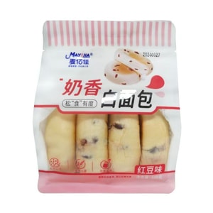 Milky white bread with red bean flavour, soft and fluffy breakfast pastry for students 100g*1 pack