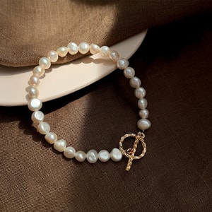 New Natural Alien Baroque Freshwater Pearl Bracelet 1447 Bracelet F