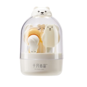 옥토버 크리스탈 아기 손톱깎이 세트 - 신생아용 안전한 손톱깎이, 손가락 끼임 방지, 귀여운 노란색, 4개 세트