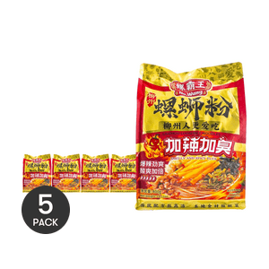 螺霸王 柳州螺蛳粉 加辣加臭 400g*5【5包装】【爆辣劲爽 酸爽加倍!】