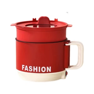 FOXTAIL 美規110v多功能小型電煮鍋 電熱鍋 家用 迷你 學生 宿舍 火鍋 泡麵 -紅色多功能鍋+蒸籠 1套*預計到達時間3-4週