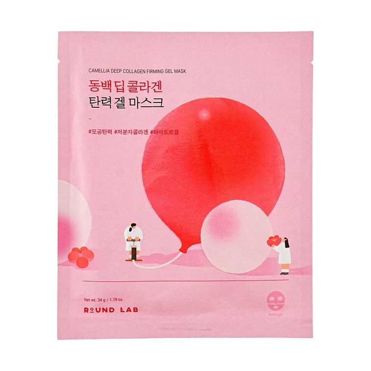 韩国ROUND LAB柔恩莱 山茶花深层胶原蛋白紧致凝胶面膜 4片/盒 抗皱透亮 改善肤质 弹润细腻毛孔 促生胶原蛋白 抗老抗氧 敏感肌可用 5