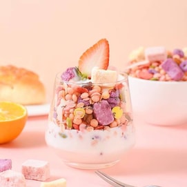 Chia Seeds Strawberry Yogurt Cereal Muesli Low Carb Meal Replace 400g Non-fried Nutritious Breakfast Good for Stomach