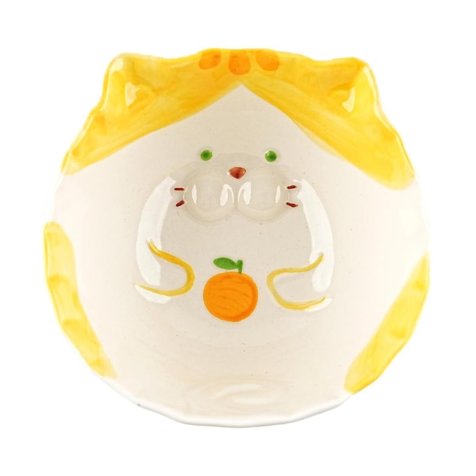 卡通陶瓷餐具 嘟嘟猫碗 可爱饭碗陶瓷碗 4.5'' 12.4*12.2cm 橙子猫