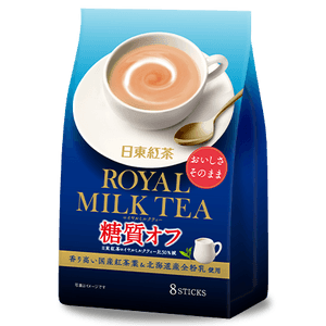 [일본 직송] 니토티 로얄 밀크티 멜로우 밀크티 설탕 감소 50% 오리지널 맛 9.4g×8