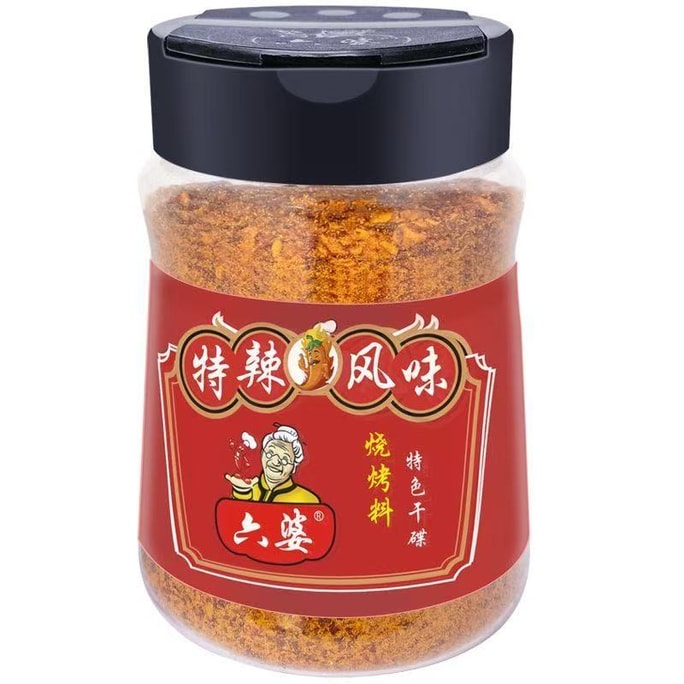【中国直邮】 六婆 辣椒面108g装瓶装四川火锅烤串香辣辣椒