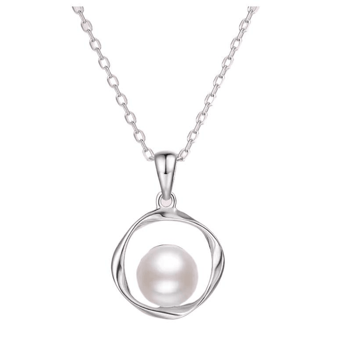Saturday Fortune Pearl Necklace M ö Bius Ring Elegant Set Chain Detachable Chain Length 40+5cm*1 piece