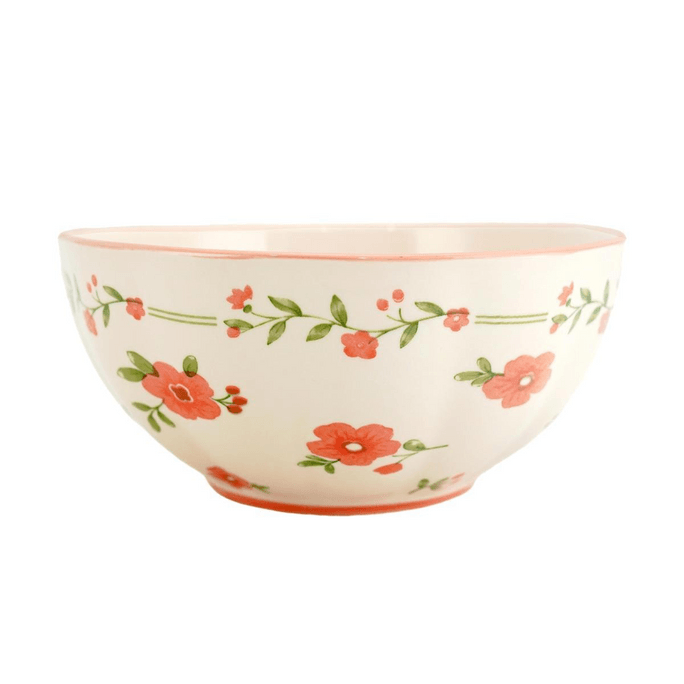 8 - Inch Lotus Bowl, from Red Glaze Peach Blossom Theme Tableware Series,20 * 20 * 9.2CM