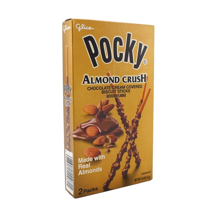 Pocky Almond Crush Chocolate Cream Covered Biscuits Sticks, 1.45 oz 8