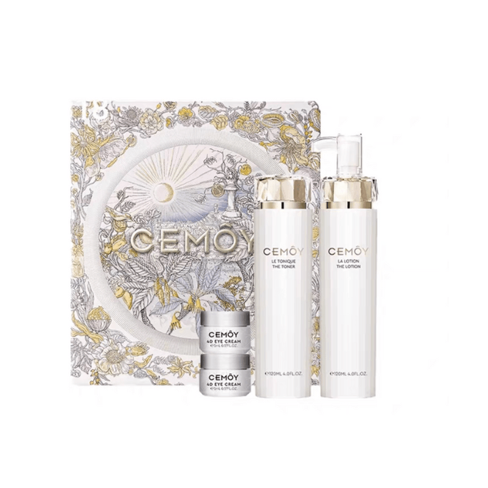 【香港直郵】 澳洲 CEMOY 白金流明水乳霜奢護套裝 精華水120ml+乳液120ml+眼霜5ml✖️2 舒緩保濕 強韌修護