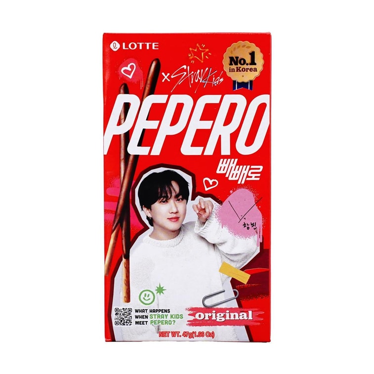 韓國LOTTE樂天 PEPERO 巧克力塗層脆棒餅乾 經典口味 47g【Stray Kids代言同款】【新舊包裝隨機發】 6