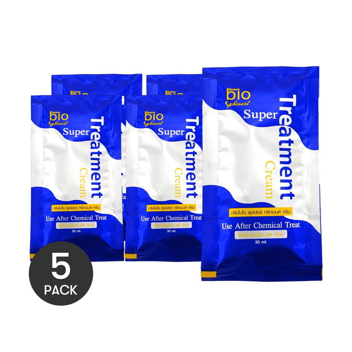 泰国GREEN BIO 蓝色发膜 高浓度角蛋白修复发膜 5片入 染烫修护 改善毛躁 柔顺亮泽 强韧发丝【蓬松水光发 轻奢SPA】