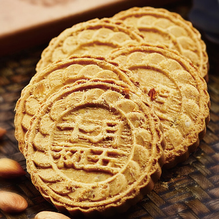 【中國直郵】 澳門十月初五 十月初五 碳火烘烤粒粒杏仁餅 12包 300克 4