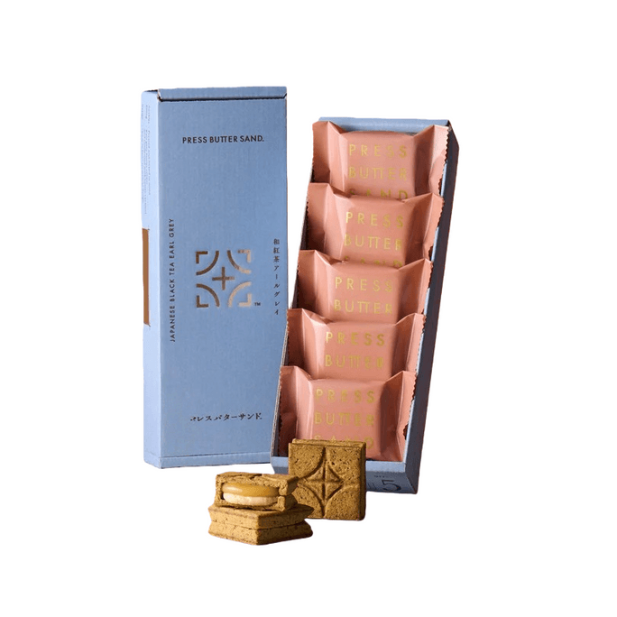 【日本直邮】 日本 press butter sand 人气网红饼干 伴手礼 日式红茶伯爵风味 黄油夹心饼干 5枚装