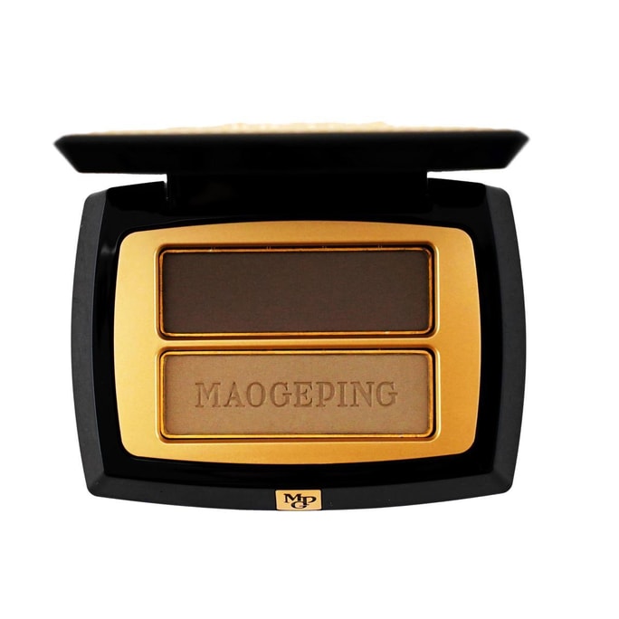 MGP Sculpture Duo Eyebrow Powder 0.13oz. #802 Charcoal Ash + Mist Beige | for Jet-Black Hair & Bold Brows