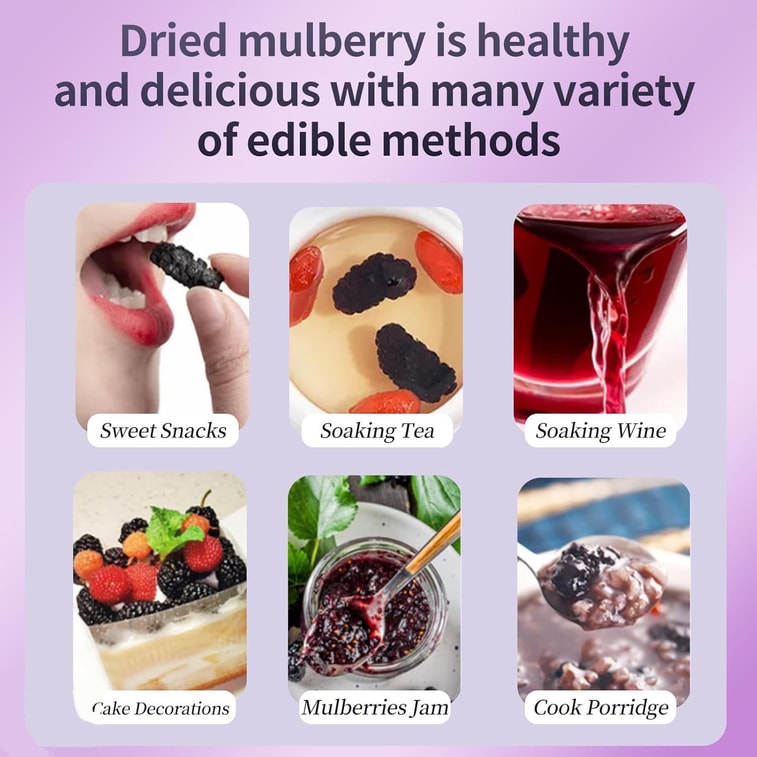【Expédition directe du Canada】 Sivantha Mûre Noire 4,23 oz (120g) Thé aux fruits Mûres séchées au soleil Chaque bouchée est pleine d'anthocyanes, une douceur sans fard, un thé aux fruits sain et délicieux 7