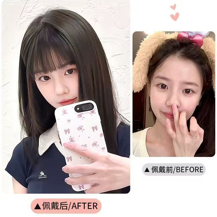 Fake Bangs Hair Topper Cover Gray Hair Fill Hair Part Increase Hair Volume Lightweight Invisible French High Skull Top Realistic Air Bangs Natural Black 1 pc 4