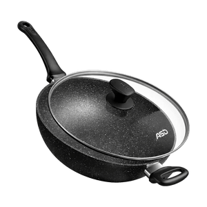 Non-Stick Maifan Stone Wok Easy Clean Less Oil Smoke All Stove Compatible 12.60 in