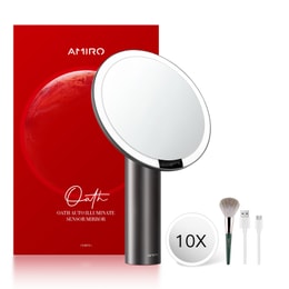 AMIRO 8" LED Makeup Vanity Mirror with 10X Magnification Mirror Black
