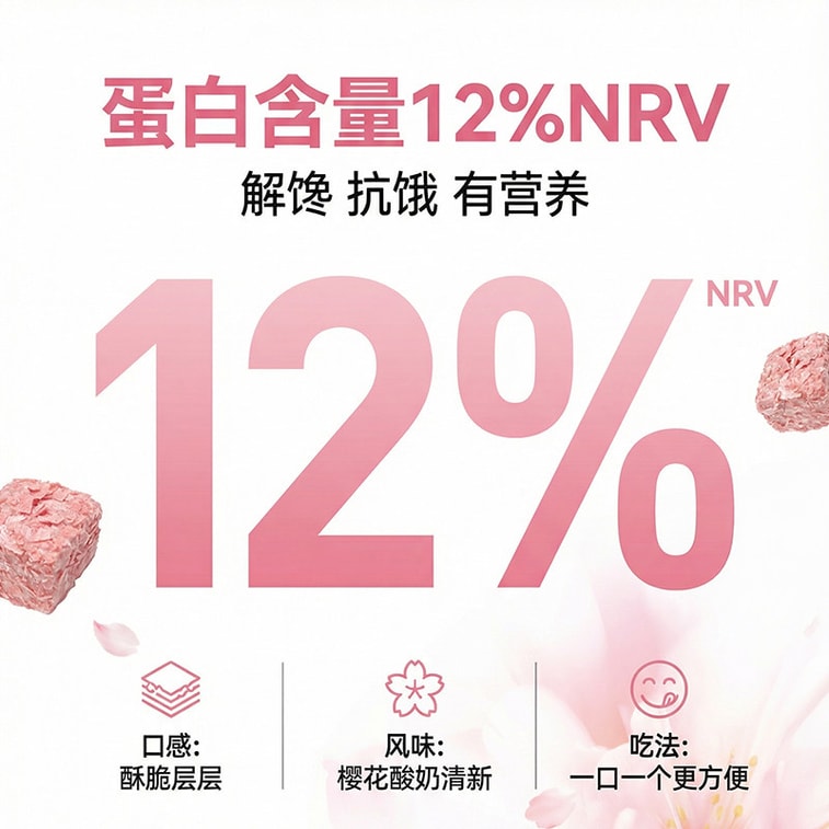 Sakura Yogurt Flavor Wafer Cubes, 120g (40g*3 packs) | White Chocolate Strawberry Sandwich Cookies, Sweet & Tangy, Spring Limited Edition, High-Protein Healthy Snack 3