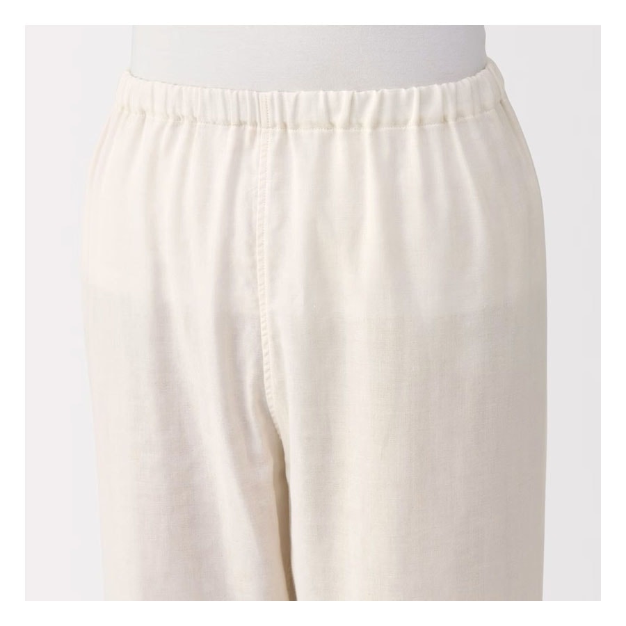【Expédition directe du Japon】 Japon MUJI Pyjama long à manches longues en gaze double couche pour femme, confortable, respirant et doux, blanc cassé, taille S, 1 ensemble