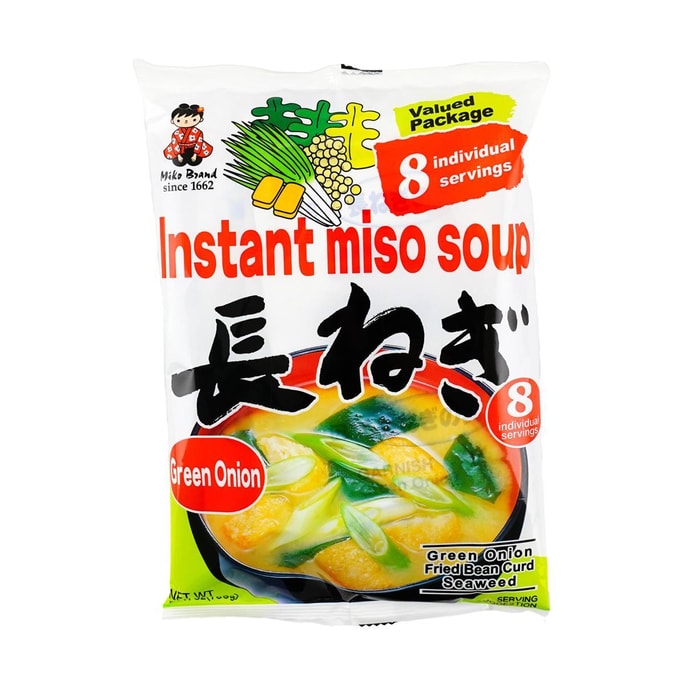 日本SHINSYU-ICHI神州一味噌 速沖即食味噌湯料包 大蔥味 8份裝