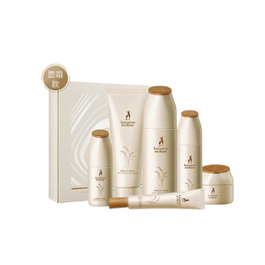 【中国直邮】袋鼠妈妈 孕妇补水专用水乳洗面奶套装 小麦6件套滋润面霜款(应采儿推荐)