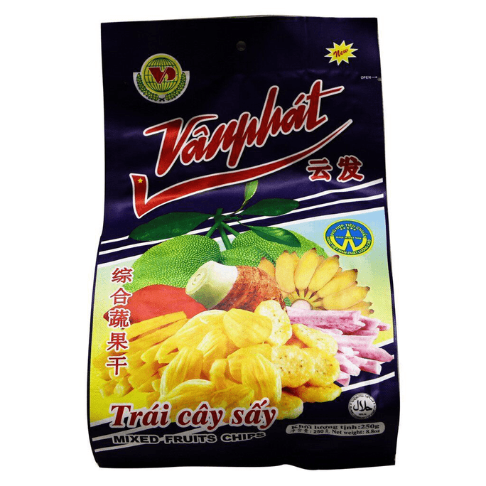Vanphat Dried Mixed Fruit Chips (Banana, Taro, Pineapple) - 8.8Oz