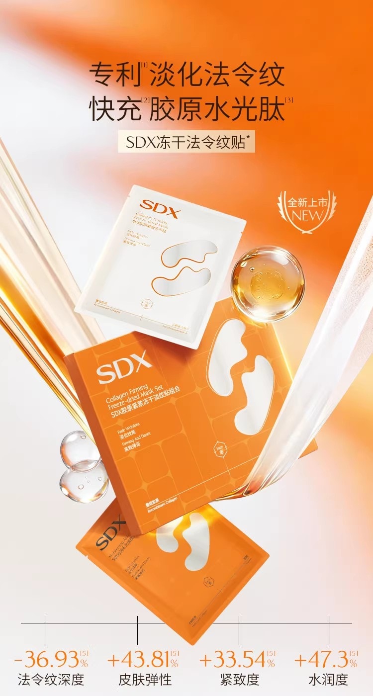 【中国直邮】 奢笛熊 微雕冻干法令纹贴 睡觉专用抗皱紧致面膜局部贴 玻色因淡纹贴 共10对