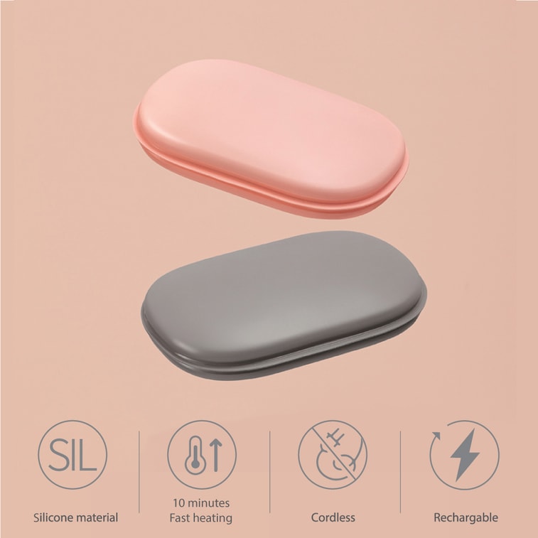 韩国 BANU 充电10分钟温暖一下午 充电热水袋+ 天鹅绒袋子 215x145x45mm 粉红色 1 件 5