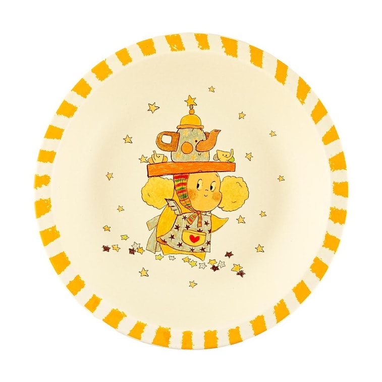 Twinkle Twinkle Matte Deep Ceramic Plates, 7.75 inches, Marshmallow Genie, Set of 2 6