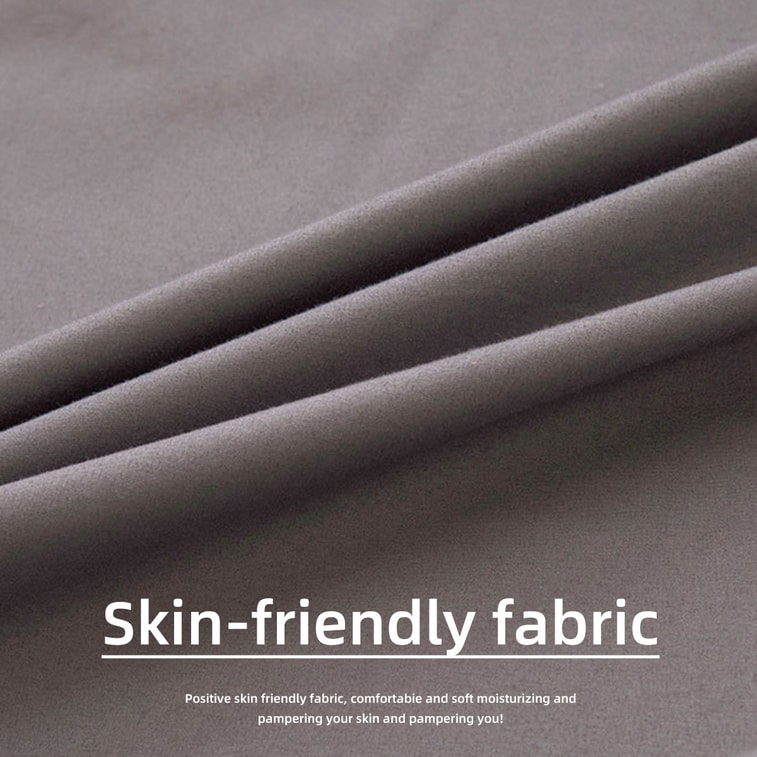 New Solid Color Skin-Friendly Brushed Waterproof Fitted Sheet, Light Gray King Size, 198×203cm, 30cm Height 8