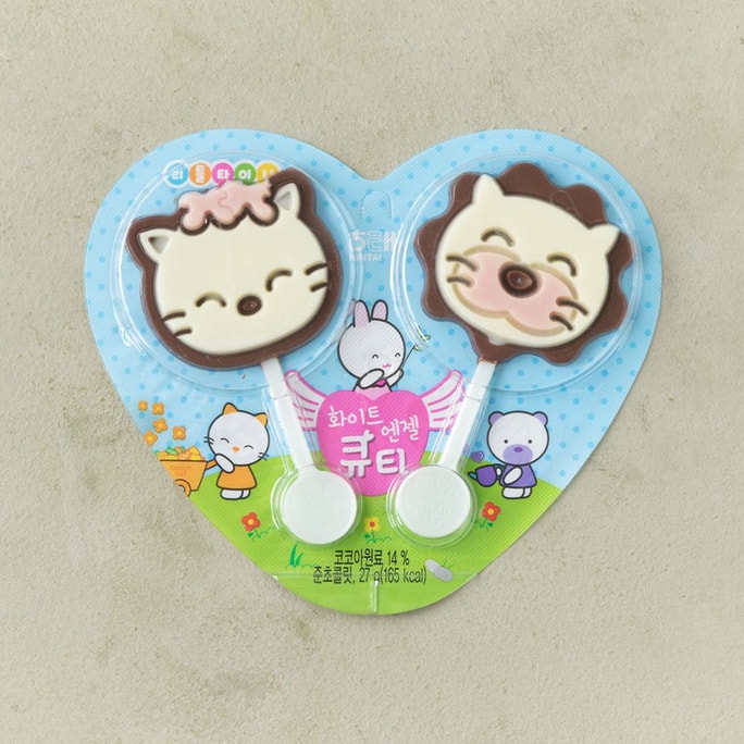 韩国HAITAI海太White Angel Cutie儿童巧克力棒棒糖 27g