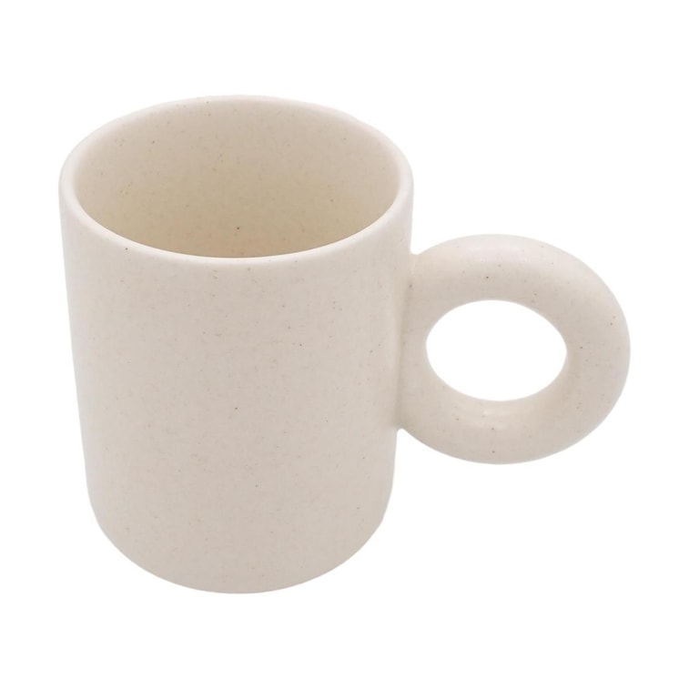 Better Finger Ceramic Knurled Handle Mug White, 10.14 fl oz 3
