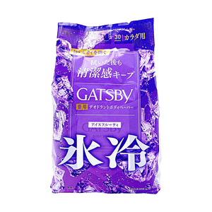日本MANDOM曼丹 GATSBY杰士派 冰感止汗身体湿巾 止汗爽身 #冰果香 Ice Fruit 30枚【冰感降温持久干爽】