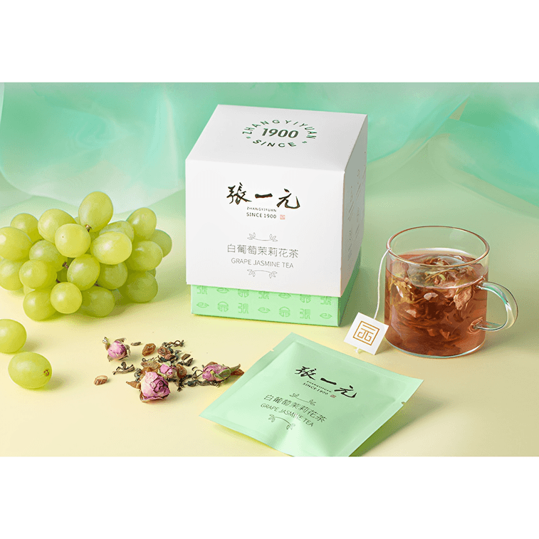 张一元 茶叶 白葡萄茉莉花茶 果味袋泡茶 30g (10包) 4