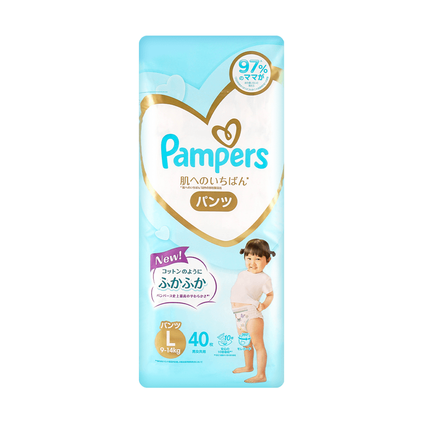 日本PAMPERS帮宝适 一级邦通用婴儿学步裤拉拉裤尿不湿尿布 L号 9−14kg 40枚入