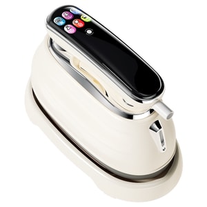 US Plug 110V Handheld Steam Iron - 6-Speed Intelligent, Portable Garment Steamer, LCD Display, Fast Wrinkle Removal, Ideal for Students/Travelers/Renters, White, 1 Unit