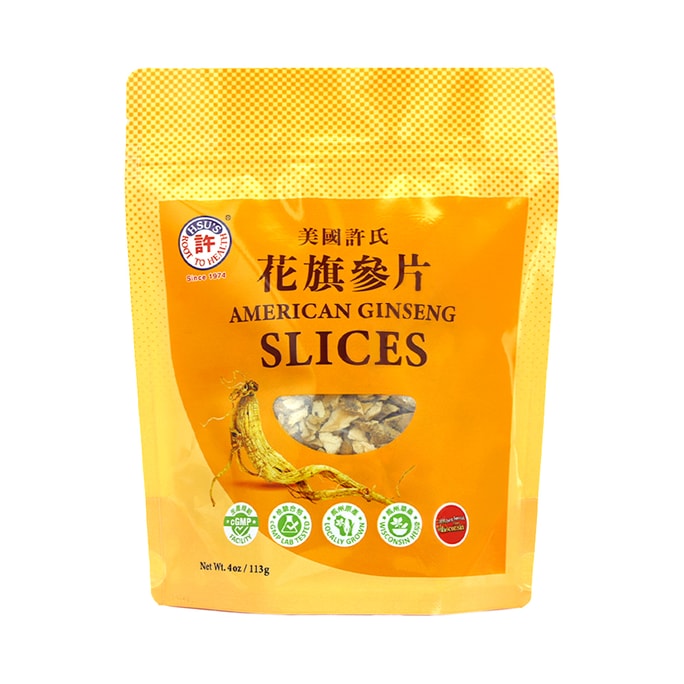 许氏人工花旗参中小混合片袋装4oz