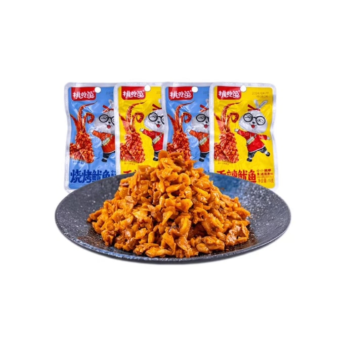 Squid Spicy Barbecue Snacks 5 bags * 15g mixed