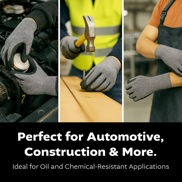 韩国 Kproduct4u 灰色氨纶尼龙手套 黑色丁腈发泡掌涂 4种尺寸 5双 XL码 6