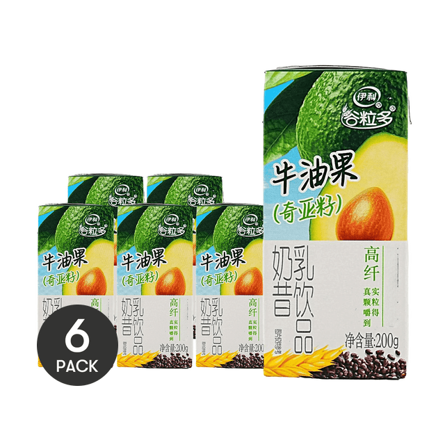Yili Group Grain Milk Drink Avocado & Chia Seed 7.05 oz *6【6