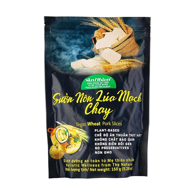 Vegan Wheat Pork Slices , Sườn Non Chay Lúa Mạch Chay , 5.29 oz 【植物ベース、非遺伝子組み換え】