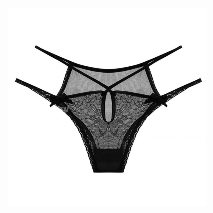 Bella’s Fantasy Sexy Cut Out See Through Lingerie Lace Panty Black One Size M